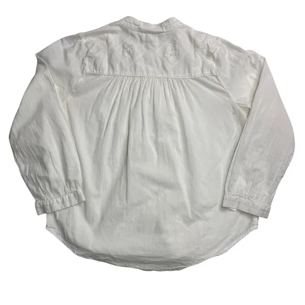 Lucky Brand Embroidered Cotton Blouse White XS Romantic Boho Prairie - Image 7