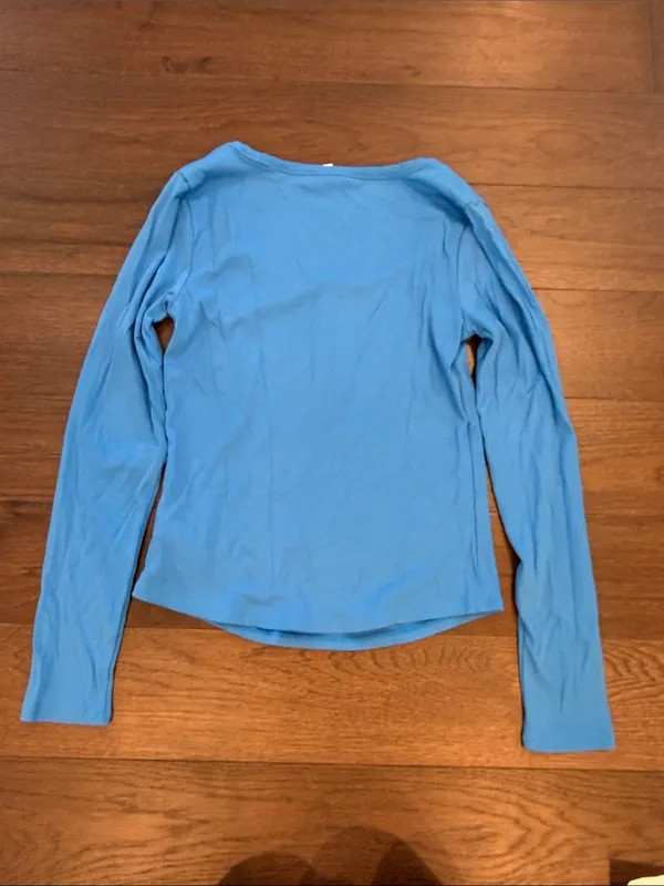 Athleta Signature Rib Square Neck Top Ultramarine Blue Size Medium - P23 - Image 5