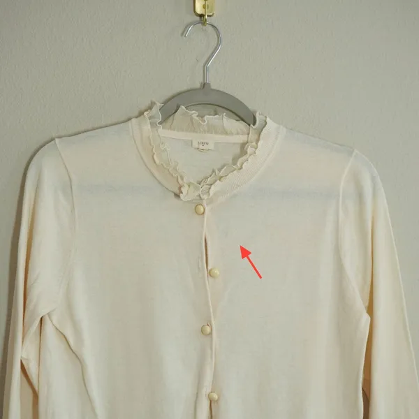 J. Crew Cream Ruffle Neck Cotton Cardigan Sweater Ivory Delicate Balletcore Soft - Image 2