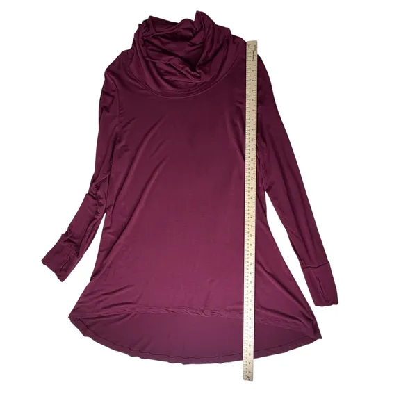 Cuddl Duds Tunic Top Size XL Wine Softwear with Stretch Cowl Neck Comfy Layering - Image 6