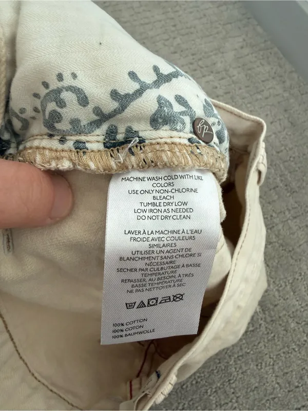 Free People We The Free Now Or Never Denim Shorts Distressed Raw Hem Tan 28 - Image 11