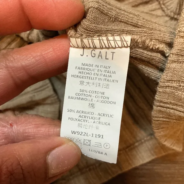 John Galt Brandy Melville Ribbed Cami Tan Brown Bow Cropped Tank Top OS Basic - Image 3
