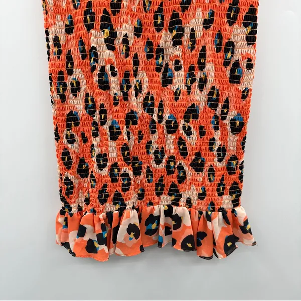 RTR Waverly‎ Grey Sally Cheetah Leopard Print Orange Multicolor Mini Dress Sz M - Image 6