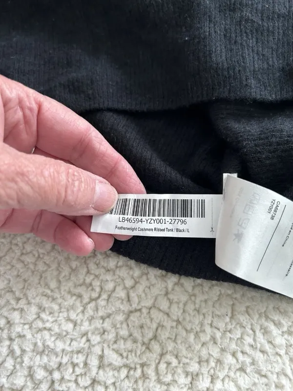 Quince Featherweight Cashmere Ribbed Tank Black Size Large - Image 13
