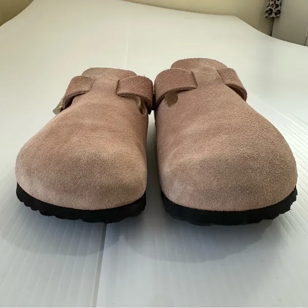 Birkenstock Boston Suede Mules Pink Clay, 7-7.5 (38) - Image 8