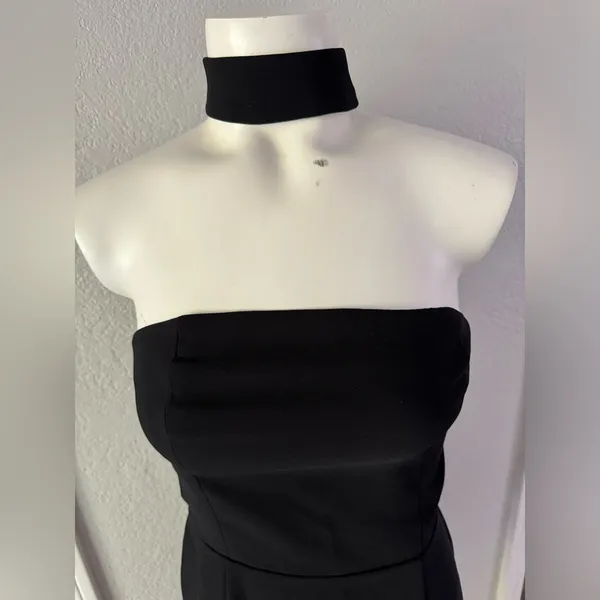 NEW $198 Amanda Uprichard Crepe Strapless Black Classic Choker Dress XS P - Image 2