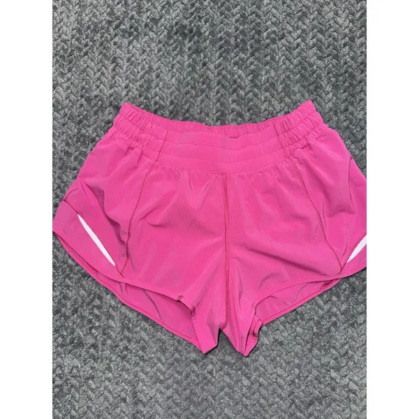LULULEMON Women's Speed Up Shorts Pink stretch Black Size 6 - Image 2