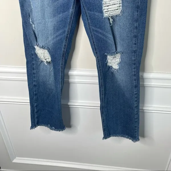 Revice Denim super high rise distressed‎ fray hem jeans - Image 4