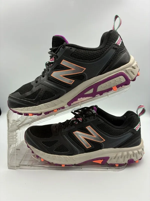 New Balance All Terrain Womens Running Shoes 8 Black Purple Mesh 412 V3 TechRide - Image 2