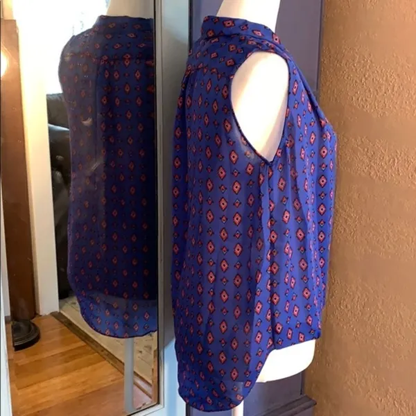 Zara Blue Sleeveless Blouse Size XS - Image 6
