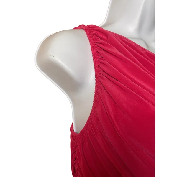 Norma Kamali‎ One Shoulder Diana Crop Top S Pink Ruched Draped Glam Barbiecore - Image 3
