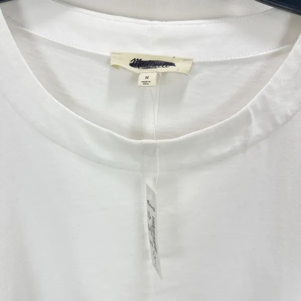 J.Crew Madewell Puff Sleeve Tee Shirt Cotton Top Relaxed Minimalist Eyelet White M NWT - Image 6