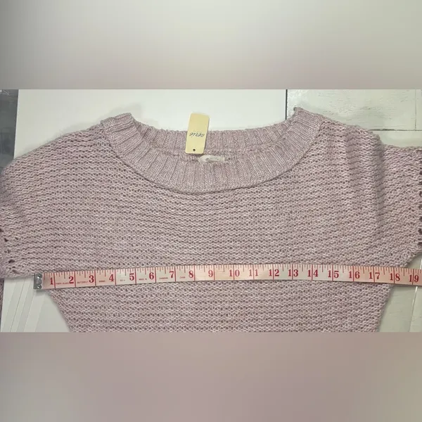 Aerie Size XS Soft Pink Lightweight Loose Knit Sweater Crew Neck New - Image 3