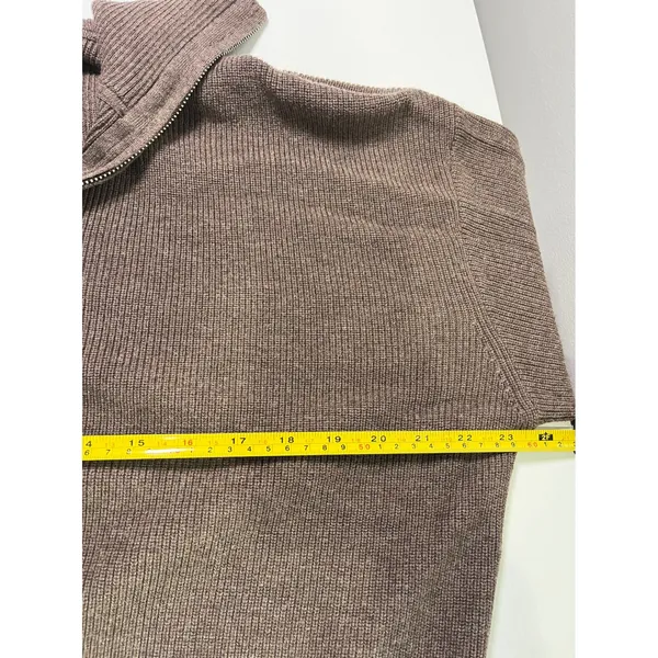 Arach&Cloz Brown boxy fit Quarter Zip Ribbed Pullover Sweater SX-25-07 Size‎ M - Image 9