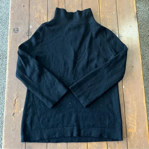 J. Crew Gustoso Cashmere Black Turtleneck Sweater - Image 2