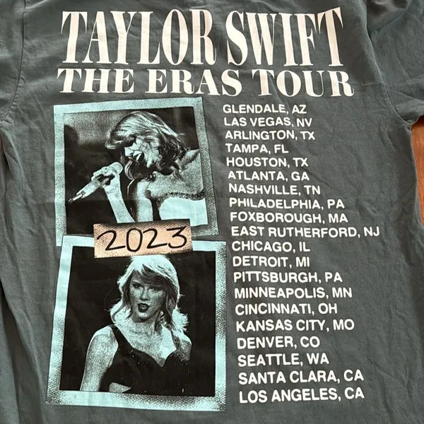 Taylor Swift The Eras Tour T-Shirt Unisex Blue 2023 Concert‎ Dates Medium - Image 5