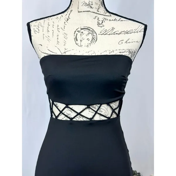Runaway The Label Mae Partially See Through Maxi Dress Black S - Image 9