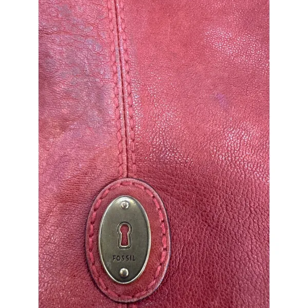 Vintage Fossil Womens Red Leather Shoulder Bag Purse SKU 7234 - Image 8