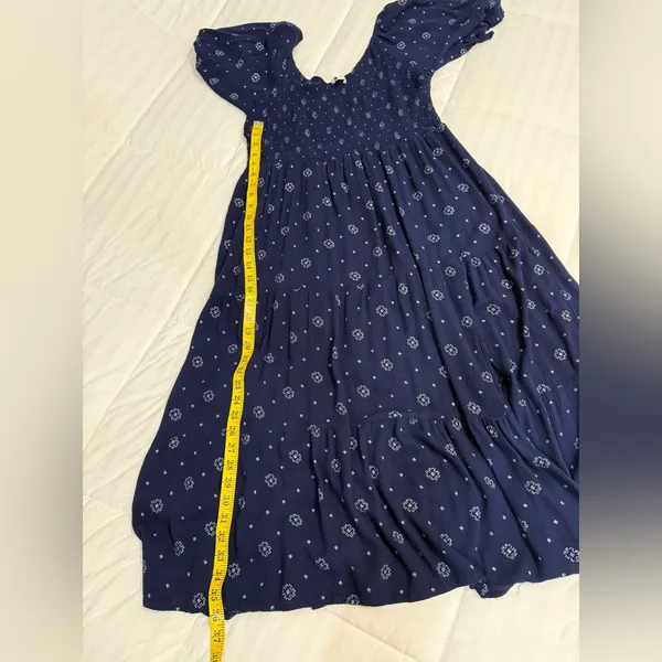 True Craft Navy & White Midi Dress With Slit - Image 6