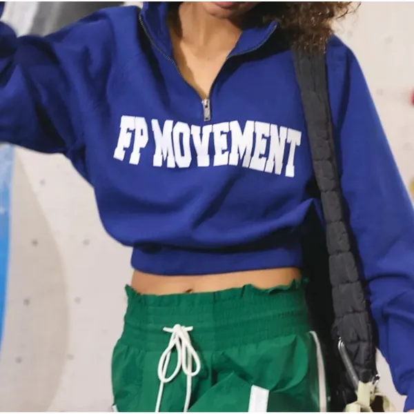 NWT FP Movement‎ Free People For the Win Logo Quarter Zip Sz Sm - Image 5
