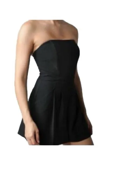 Black Halo Strapless Black Romper Dress with Pockets 987 - Image 2