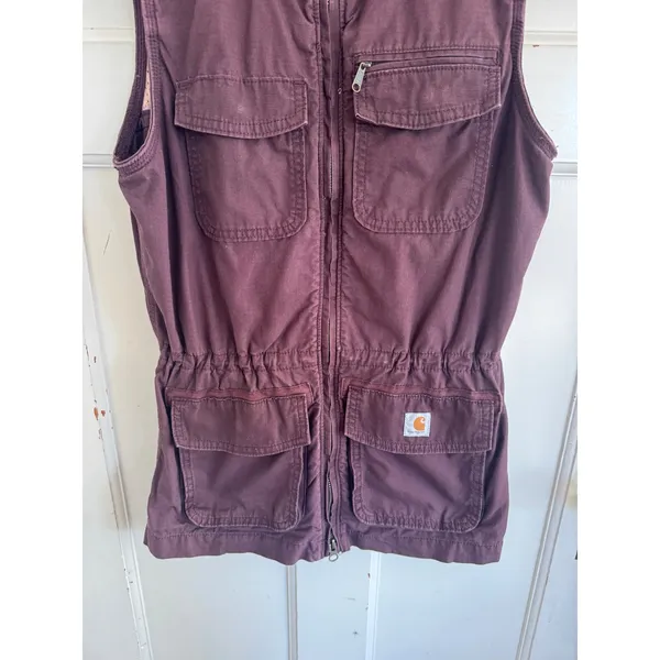 Carhartt women's El Paso Ripstop Utility Vest in Blackberry size XS‎ (0/2) - Image 3