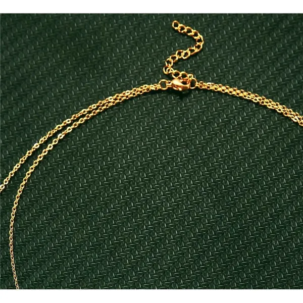 NEW Layered Triangle Yellow Gold Filled Chain Necklace,‎ 16-18" - Image 4