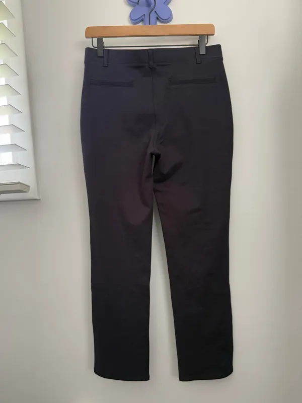 Quince Medium NEW Stretch Ponte Straight Slim Pants Navy Office Career Work - Image 2