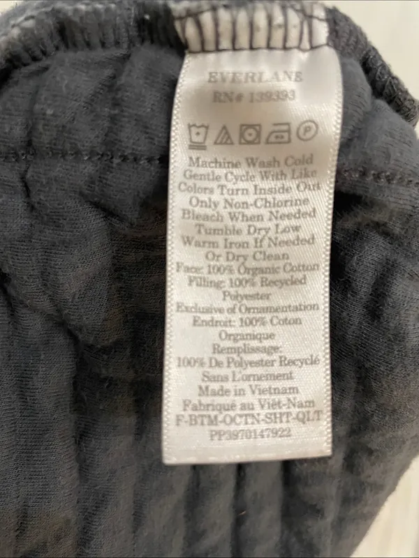 Everlane The Organic Cotton Quilted Shorts Womens Size Small Gray Pull-on - Image 10