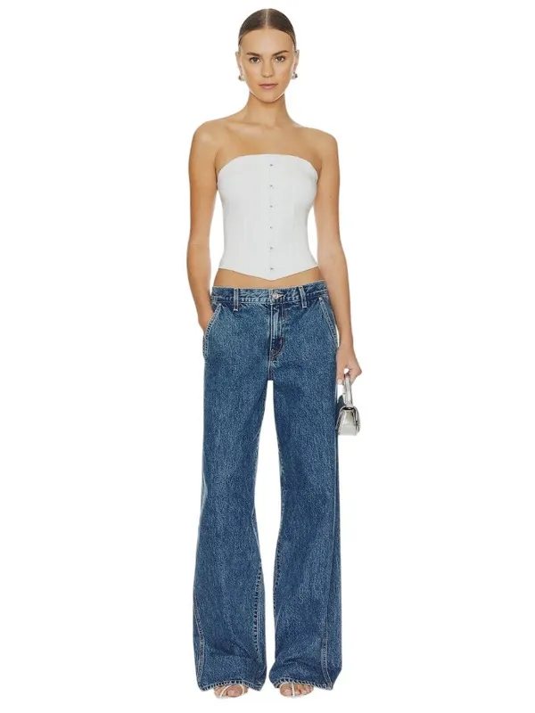 superdown Jordyn Corset Top in White Small New Womens Strapless Tank Corset - Image 8