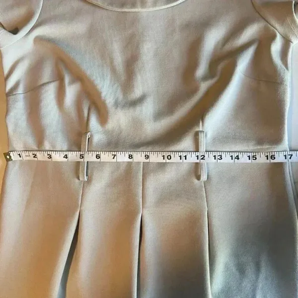 Adrienne Vittadini Neutral Sheath Dress Size 10 Beige Short Sleeve‎ Minimalist - Image 9