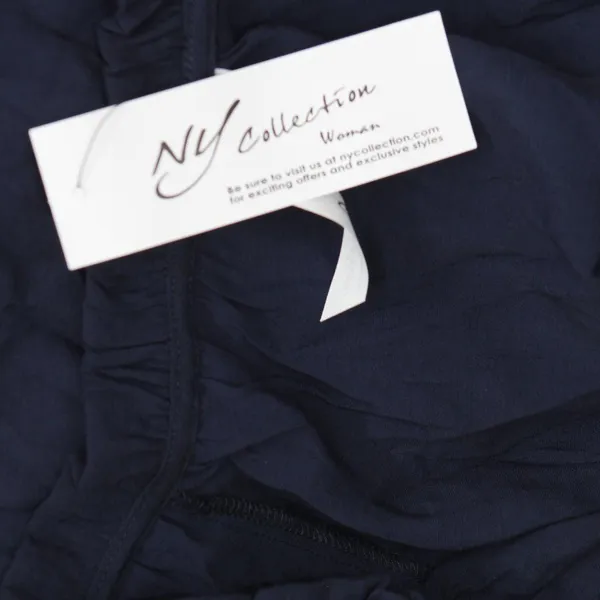 NWT Ny Collection Womens Plus Size Short Sleeve Slubbed Midi Dress Navy Blue 3X - Image 7