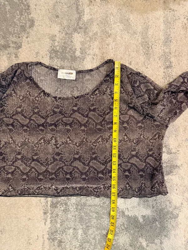 Meraki Sheer Snake-Print Long Sleeve Top - Image 7