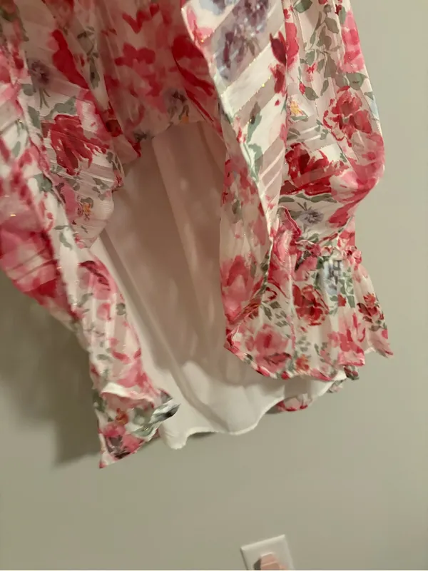 Lulu’s Pink Floral Halter Mini Dress size Medium - Image 6