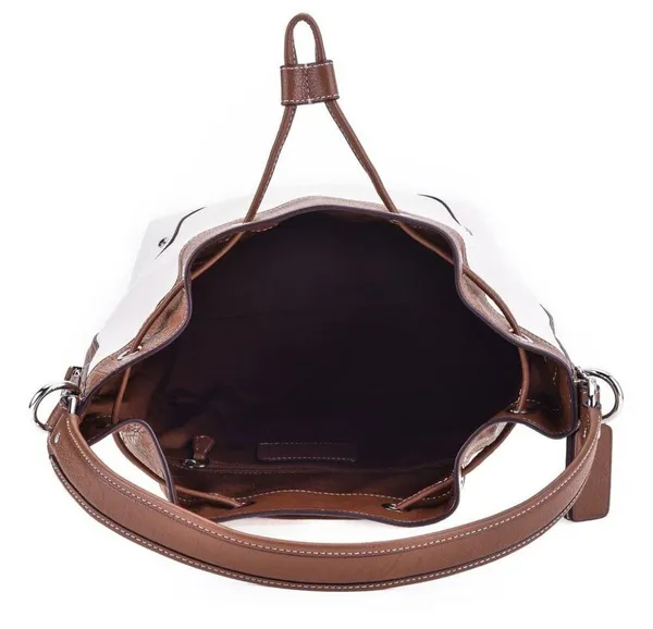Coach Chalk & Saddle Mickie Leather Drawstring Bag - Image 2