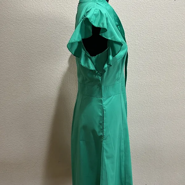 Green Ruffle Dress Size L - Image 3