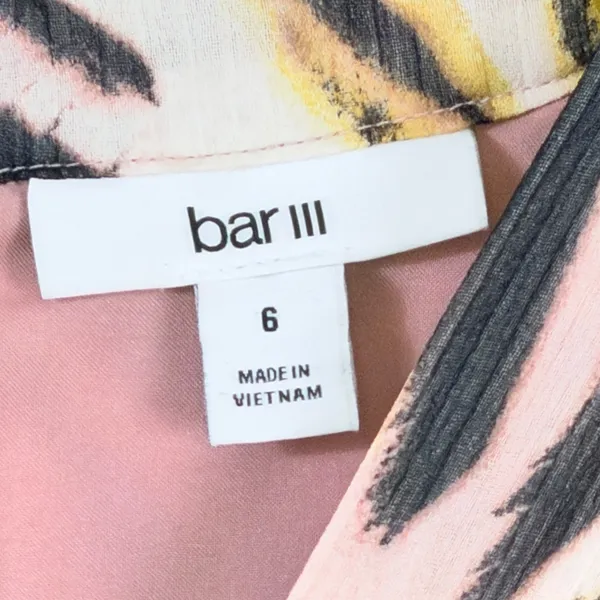 bar III Mini Dress Sz‎ 6 Pink Abstract Animal Print Ruffle Flutter Party - Image 4