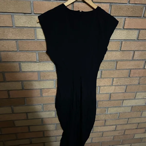 NWT Rails Auren V-Neck Ruched Slit Midi Dress Black Size XS - Image 6