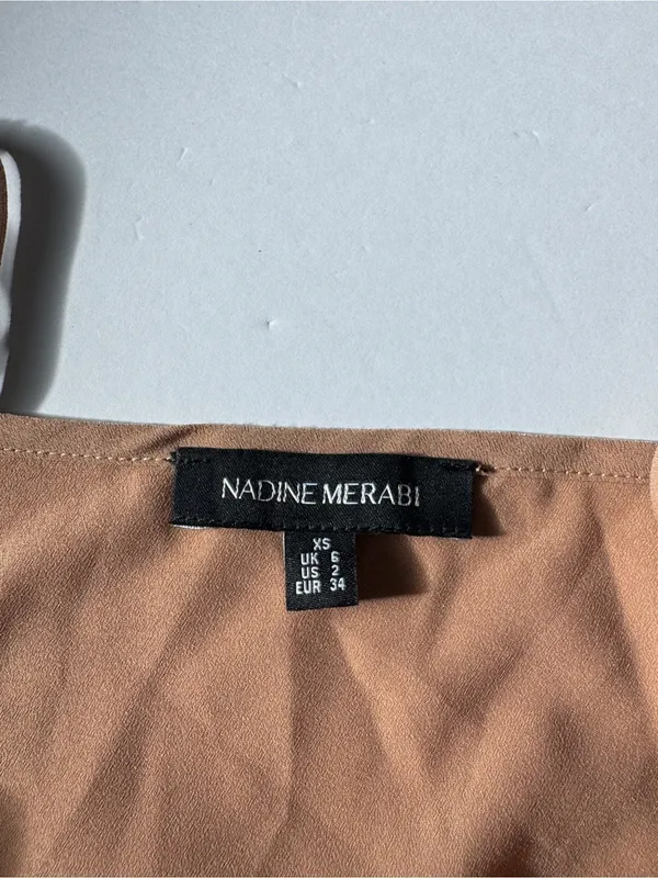 Nadine Merabi Nude Satin Slip Mini Dress XS US 2 NWOT - Image 5