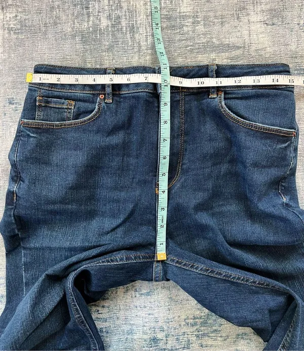 New Look Brooke Flare Leg Cut Off Hem Dark Wash Jeans Size 8 - Image 6