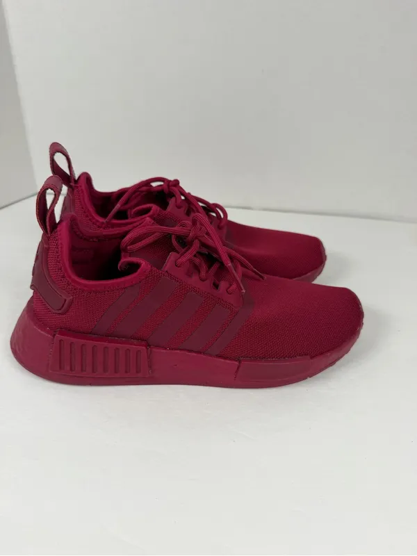 Adidas NMD_R1 Women’s 7.5 Burgundy Boost Knit Sneakers Running Shoes Casual - Image 9