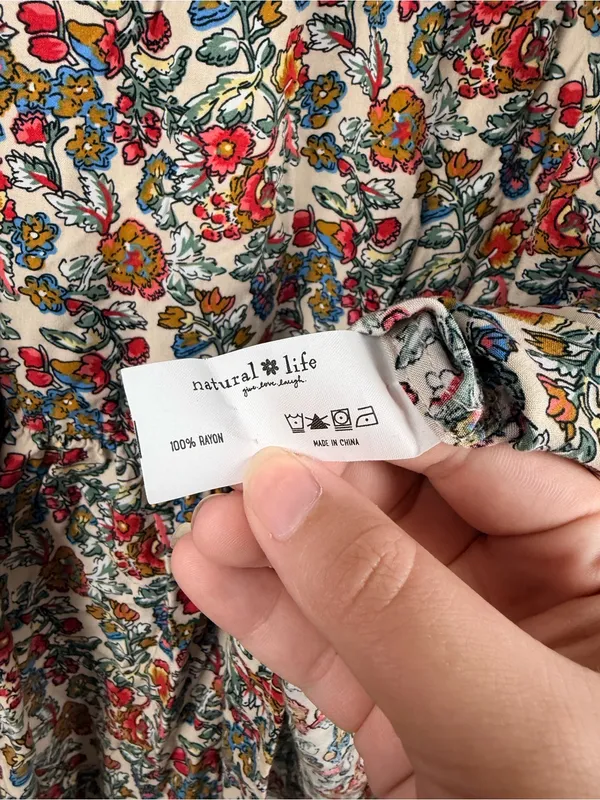 NATURAL LIFE Floral Backless Halter Hallie Dress in Cream size small READ - Image 3