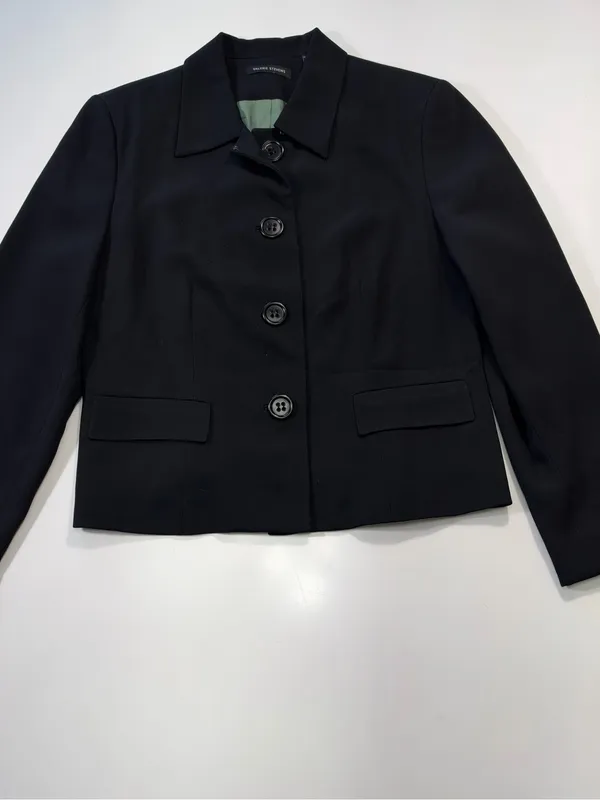 Valerie Stevens Black Cropped Tailored Blazer Size 10 - Image 2