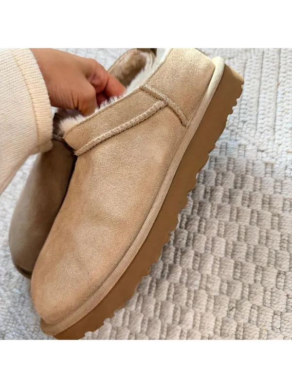 UGG Classic Micro Slip On Boots in Sand Size: 8 - Image 4