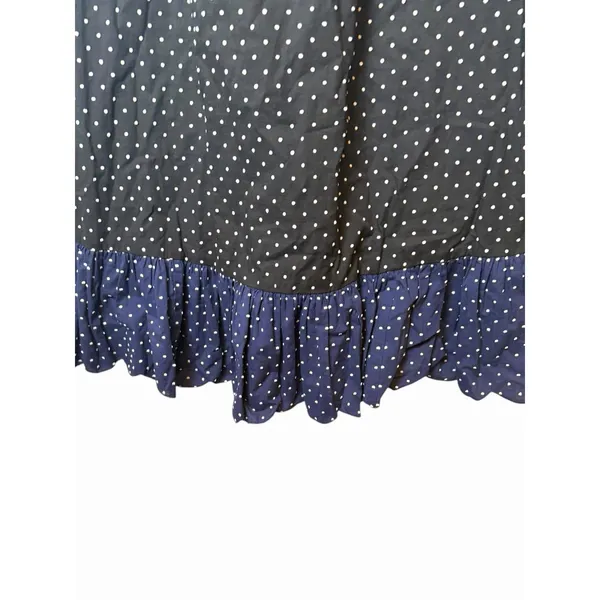 Marysia Resort Dress Black Navy White Off The Shoulder Polka Dot Scalloped Small - Image 3