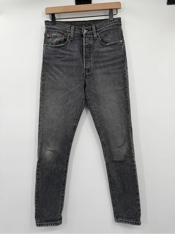 Levi’s 501 Skinny Jeans Women’s 27 Black Coast High Rise Button Fly - Image 2