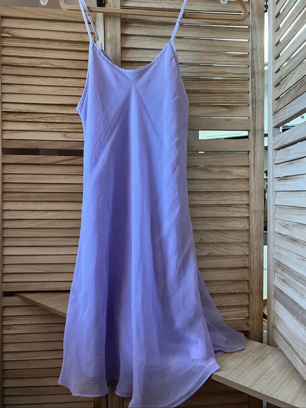 Lavender Slip Dress with Spaghetti Straps Size undefined - Image 15