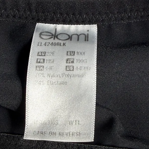 Elomi 5178 Black Full Coverage Underwire Bra‎ 44DDD Size undefined - Image 3
