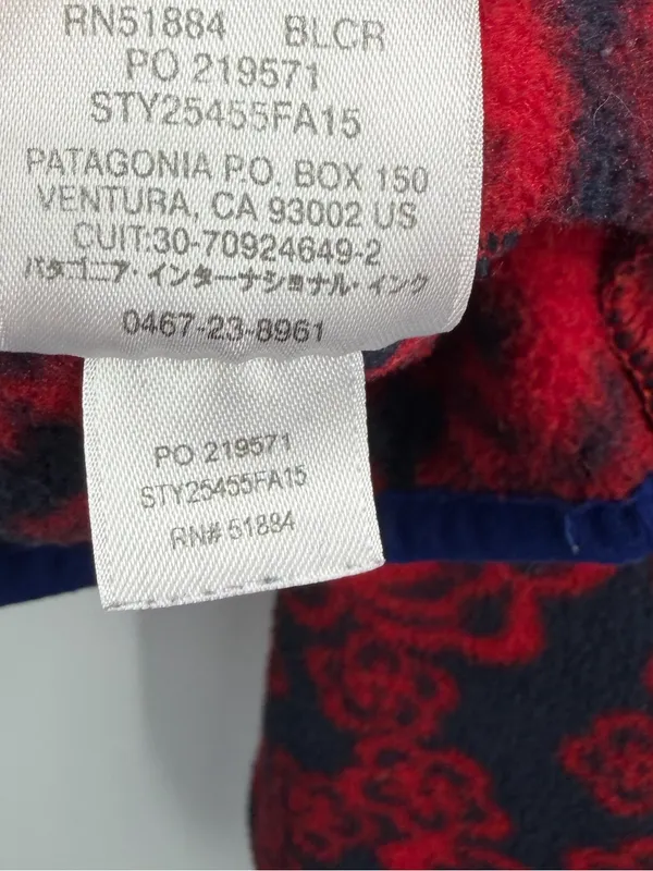 Patagonia Synchilla Snap-T Fleece Women M Barceloneta Red Floral FA15 - Image 10