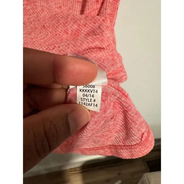Aeropostale Vintage Pink Marl Henley Logo Graphic Tee Shirt XL Y2k Preppy‎ - Image 4